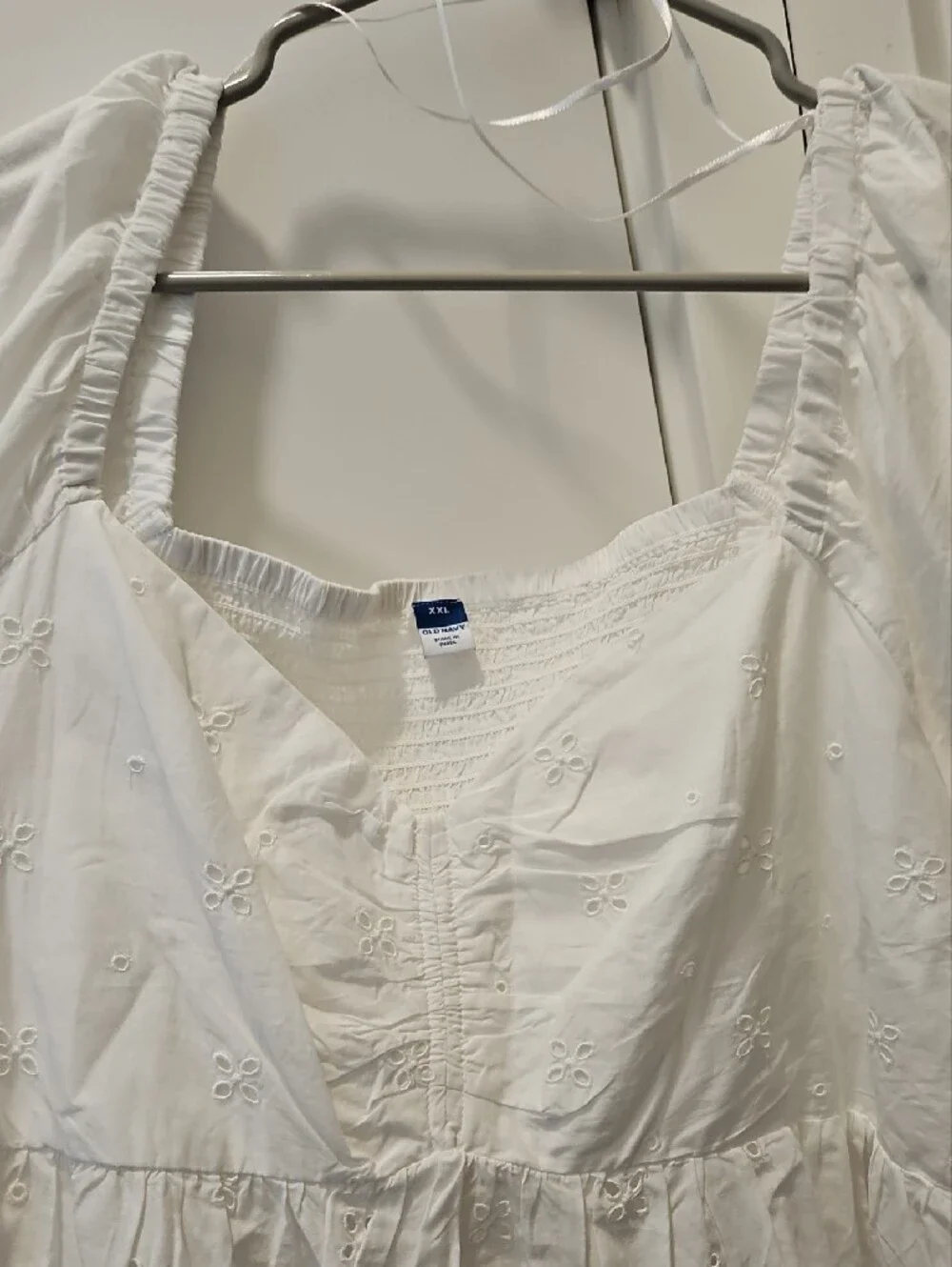 NWT Old Navy White Eyelet Peasant Blouse - Long Sleeve